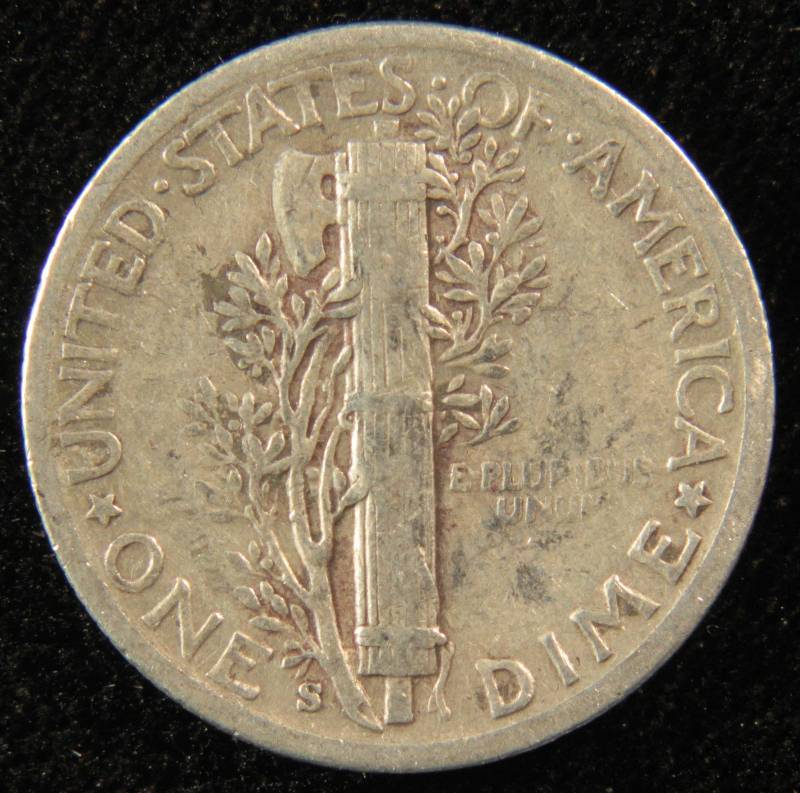 1942 S MERCURY SILVER DIME FINE