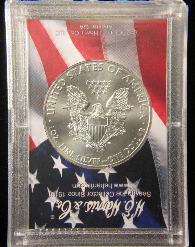 2014 US SILVER EAGLE .999 FINE SILVER IN PATRIOTIC HOLDER