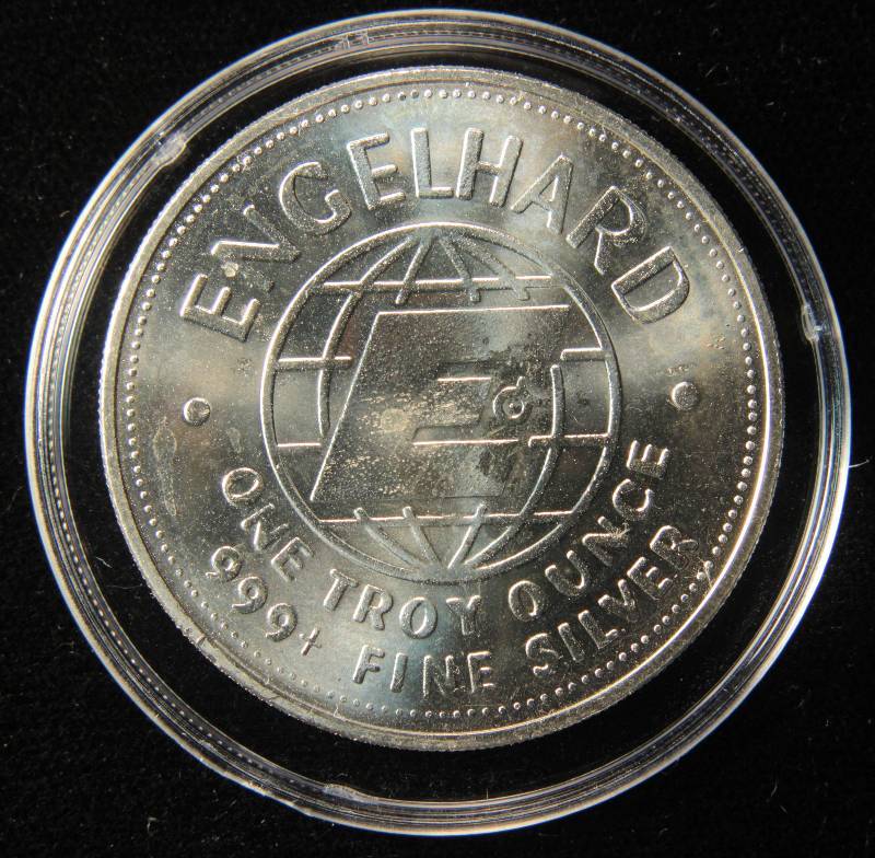 1 TROY OZ. .999 FINE SILVER PROSPECTOR ROUND 1982 IN AIRTITE HOLDER