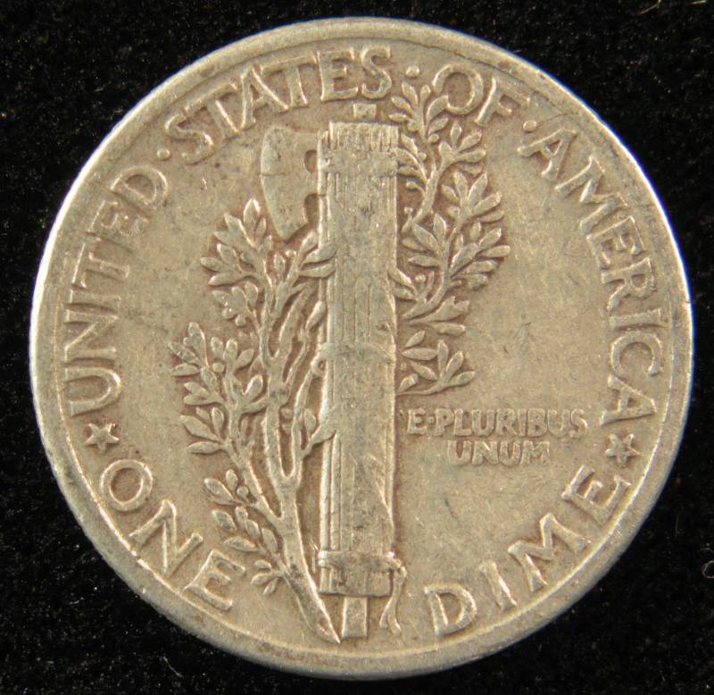 1943 MERCURY SILVER DIME FINE