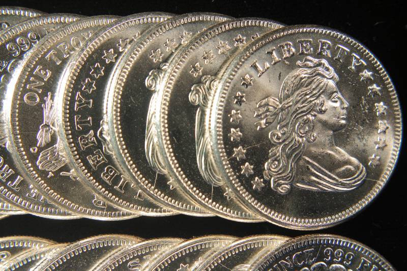 ROLL OF 20 - 1 TROY OZ .999 FINE SILVER DRAPED BUST ROUNDS