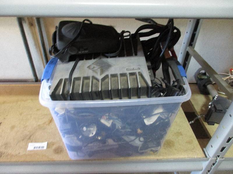 Box of cords and electronics