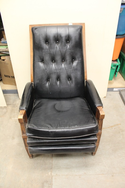 Vintage Black Leather Recliner