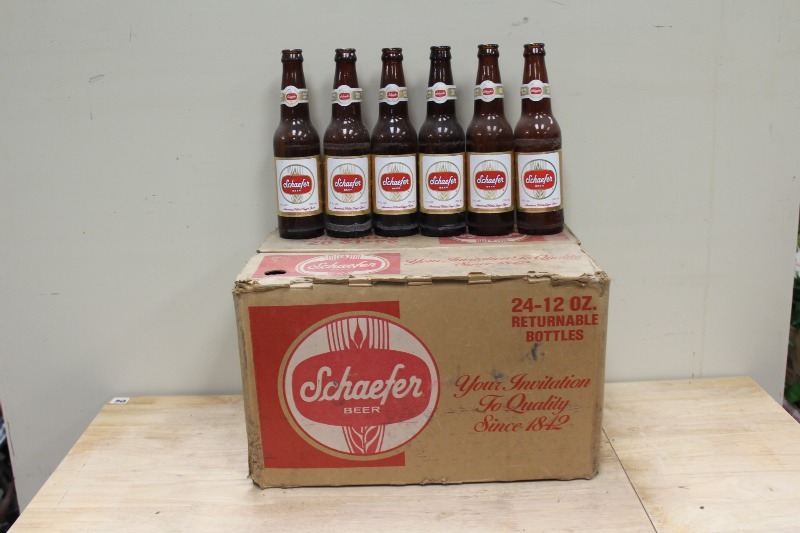Case of Schaefer Brewery Returnable Bottles