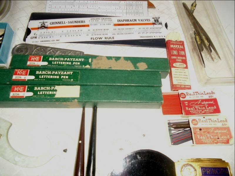 lot 18 image: Old Office - Fountain Pen, Antique Eyeglasses, Lettering Pens, Vintage Pennies