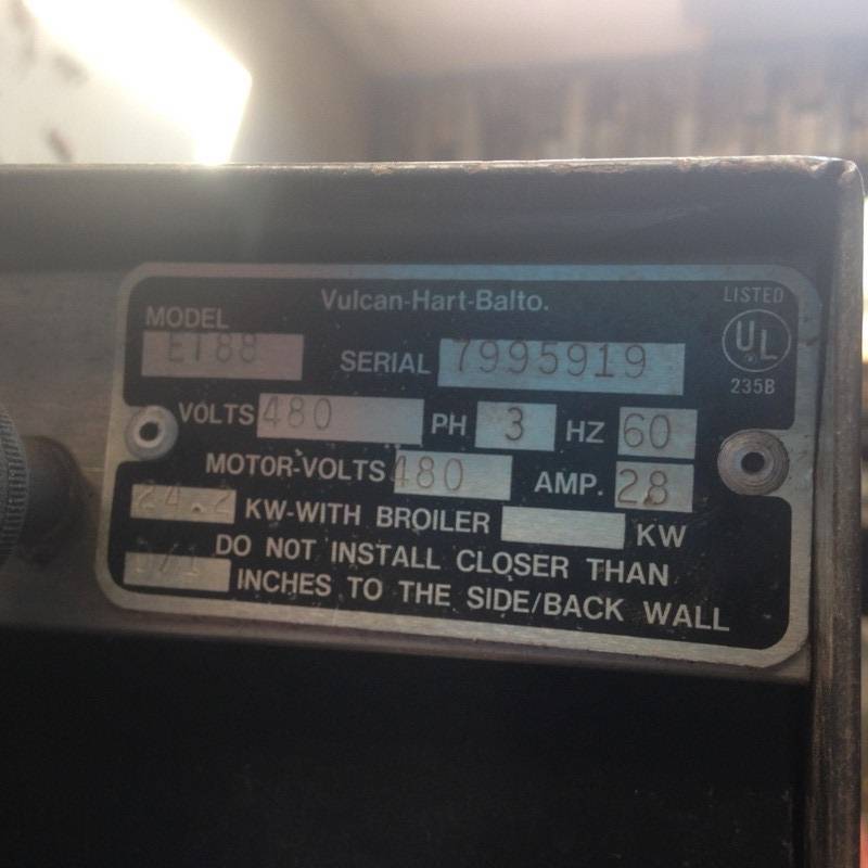Vulcan ET-88 Convection Oven