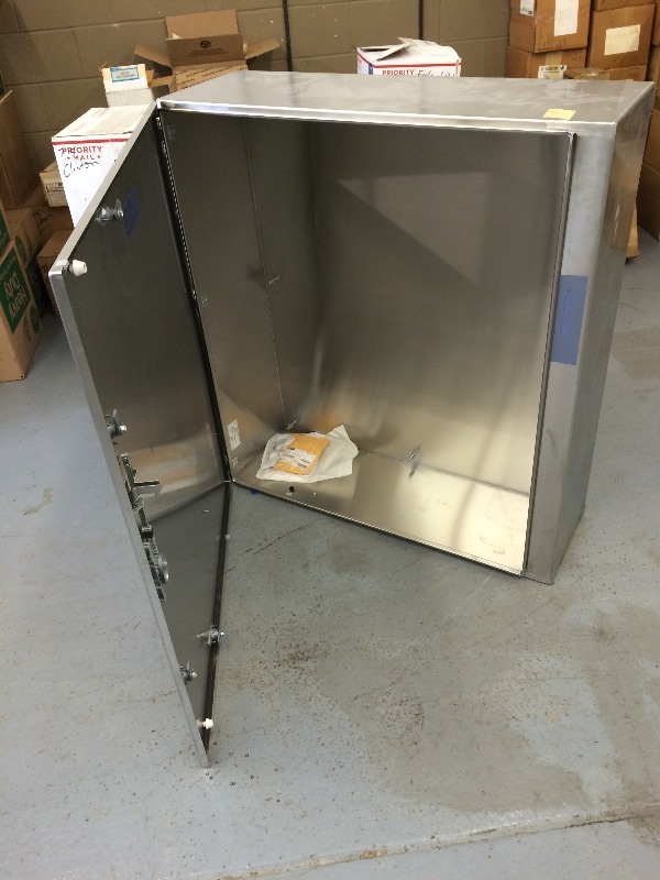 lot 20 image: Pentair Stainless Steel Water Proof Cabinets  38 W x 42 H x 13 Deep  New - Never Used