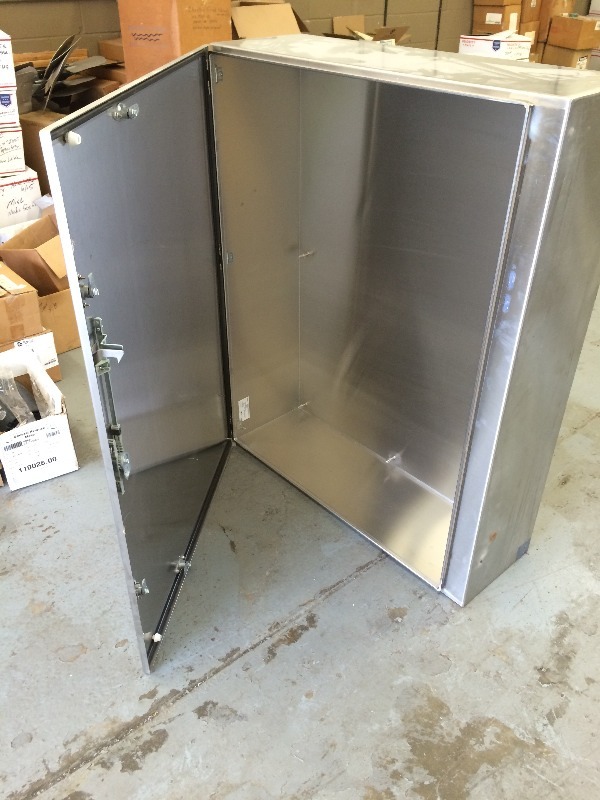 lot 22 image: Pentair Stainless Steel Water Proof Cabinets  38 W x 48 H x 13 Deep  New - Never Used