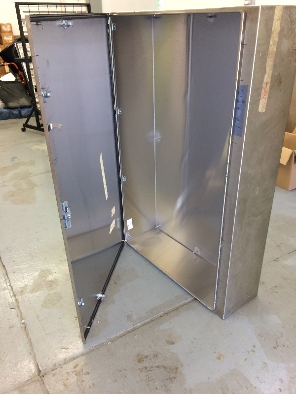 lot 23 image: Pentair Stainless Steel Water Proof Cabinets  38 W x 60 H x 13 Deep  New - Never Used