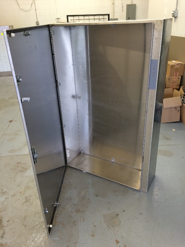 lot 24 image: Pentair Stainless Steel Water Proof Cabinets  38 W x 60 H x 13 Deep  New - Never Used