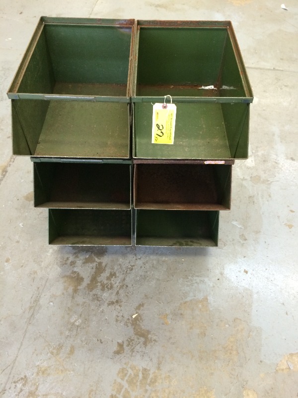 lot 27 image: Steel Storage Bins - lot of 6   16 deep x 12 wide x 9 high