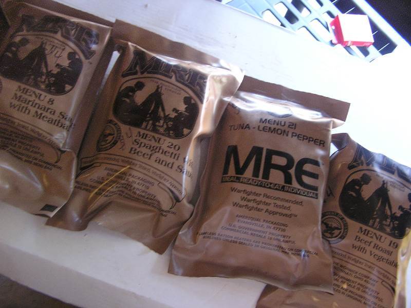 lot 157 image: lot of 4 mre k-ration survival meal kits