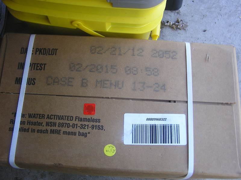 lot 162 image: case of mres k-rations survival meals