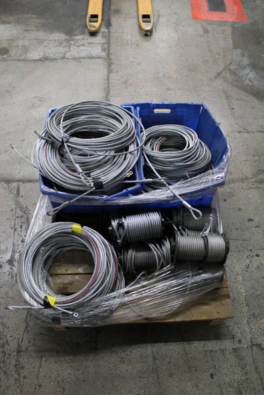 lot 28 image: Pallet of Steel Cables for Recovery Winches
