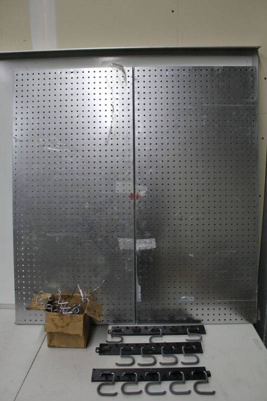 lot 57 image: 2 Metal Peg Boards, Tool Hangers