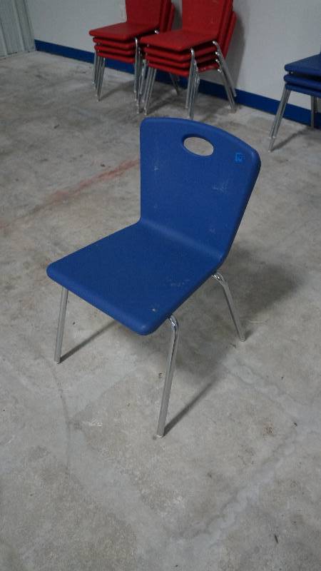Lot of 4 Blue Steel Framed Chairs