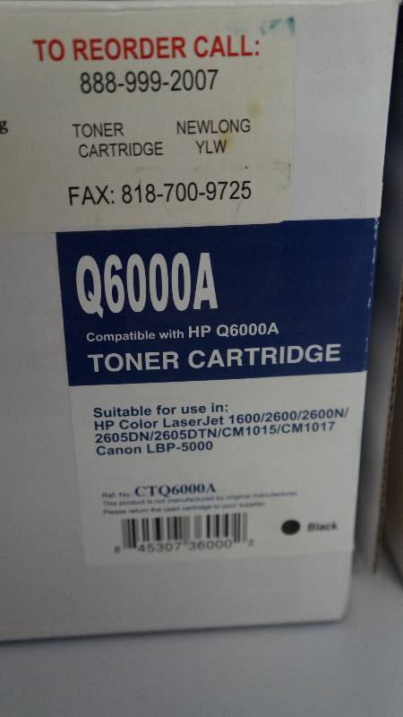Lot of 3 Toner Cartridges Q6000A