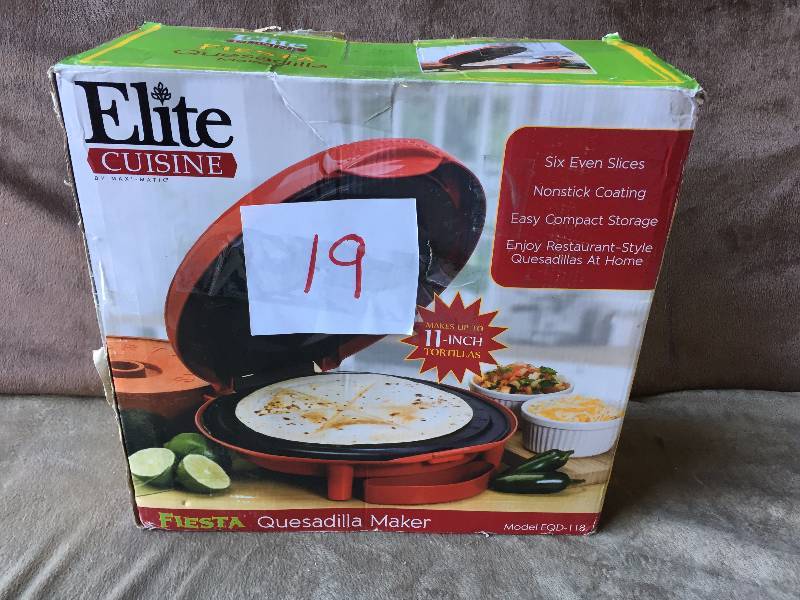 lot 19 image: Elite Cuisine Quesadilla Maker used