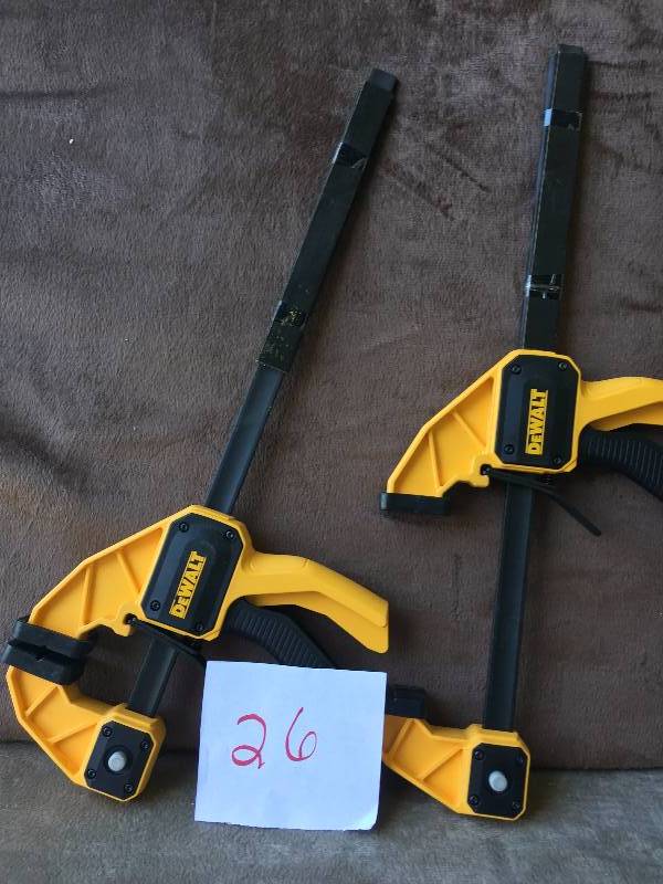 lot 26 image: Dewalt Clamp set of 2