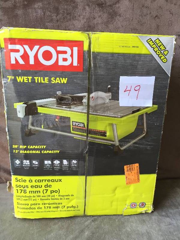 lot 49 image: Ryobi 7 Wet Tile Saw