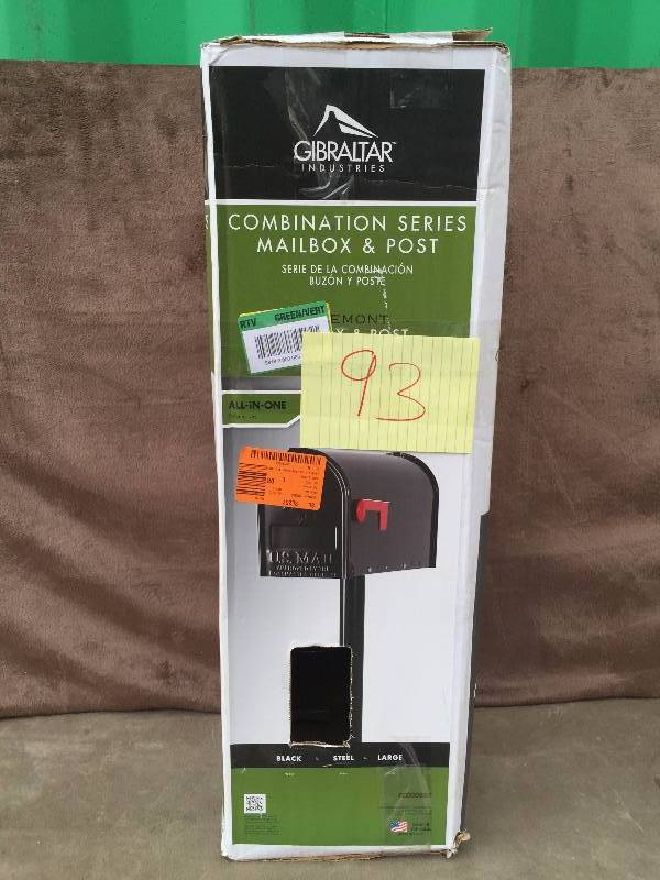 lot 93 image: Combination Series Mailbox and post
