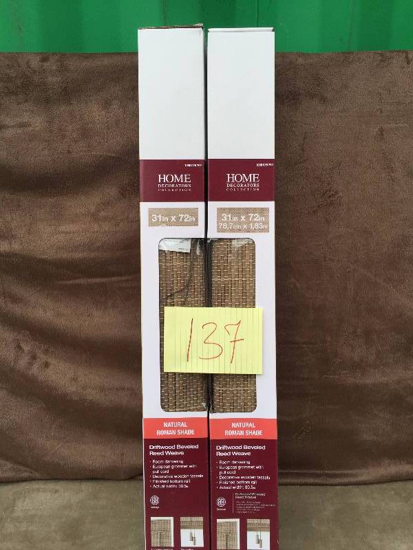 lot 137 image: Lot of 2 Driftwood Beveled Reed Weave