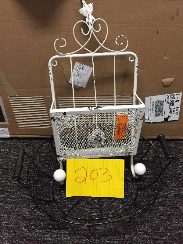 lot 203 image: Metal Basket and Mail keeper