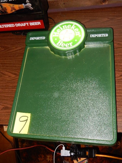 lot 9 image: Heineken, Lighted sign with Grease board for messages