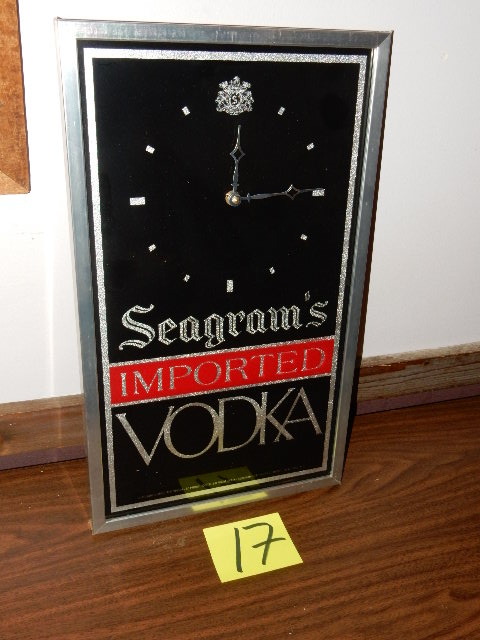 lot 17 image: Seagram Imported Vodka clock