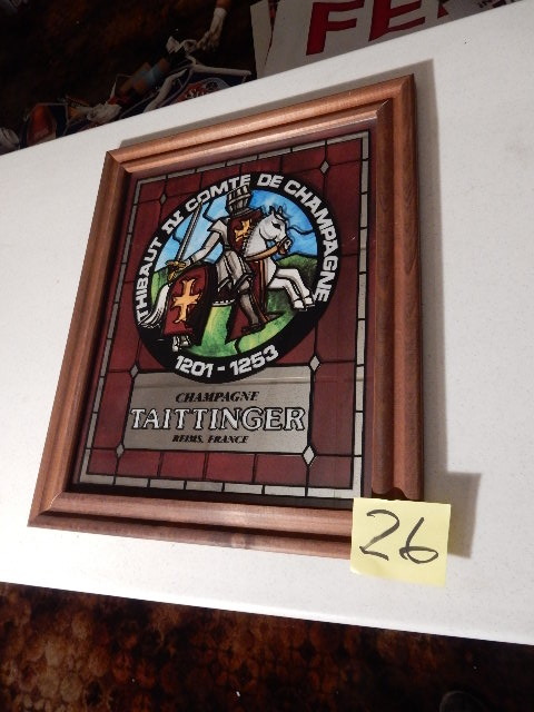 lot 26 image: Taittinger Champagne.. Mirrored Sign.