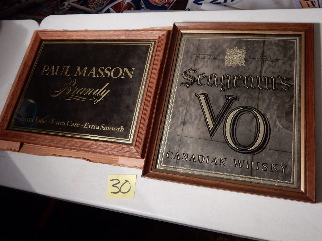 lot 30 image: PAUL MASSON and SEAGRAMS VO Mirrored Signs