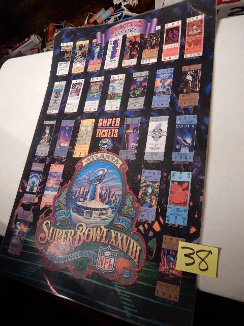 lot 38 image: Super Bowl 28 Atlanta.   Commemorative Poster