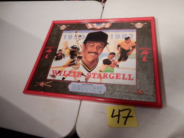 lot 47 image: Willie Stargell, Seagrams 7 Mirrored Beer Sign