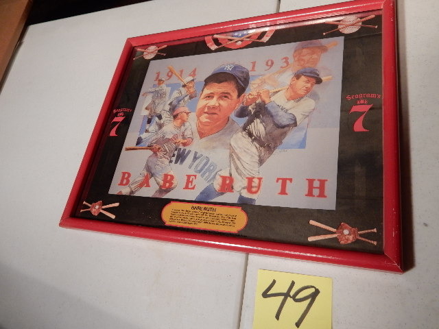 lot 49 image: Babe Ruth, Seagrams 7 Mirrored Beer Sign