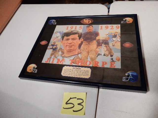 lot 53 image: Jim Thorpe, Football Legends.. Seagrams VO Mirrored Beer Sign