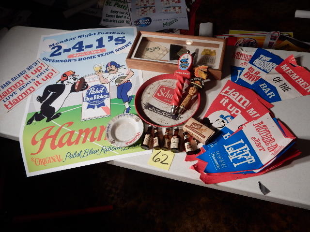 lot 62 image: Misc. Posters and Promotional items. .Hamms Beer posters.