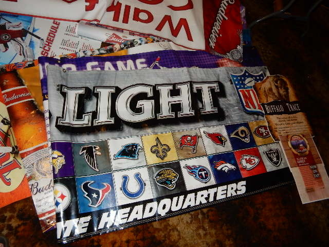lot 73 image: Beer and Sports Banners and posters..