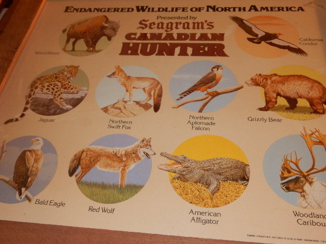 lot 80 image: SEAGRAMS, Endangered Wildlife, Canadian Hunter Sign.