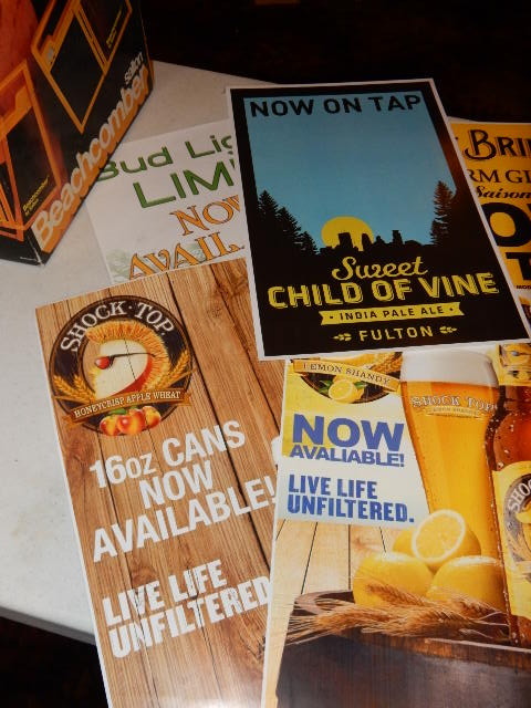 lot 85 image: Misc. Beer promotional posters Cards.. See pictures