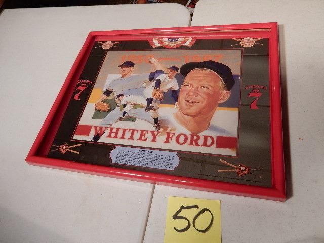 lot 50 image: Whitey Ford, Seagrams 7 Mirrored Beer Sign