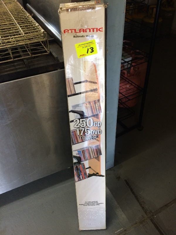 lot 13 image: Atlantic Muti Storage Tower  250 CDs or 175 DVDs  - New in the box