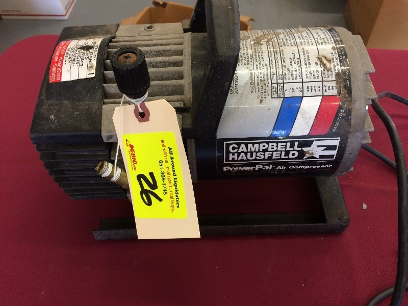 lot 26 image: Air Compressor by Campbell Hausfeld Power Pal