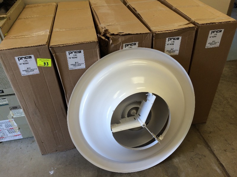 lot 33 image: NEW - Round diffusers  16 metal by PRICE MN 16 RCDA  Lot of 6