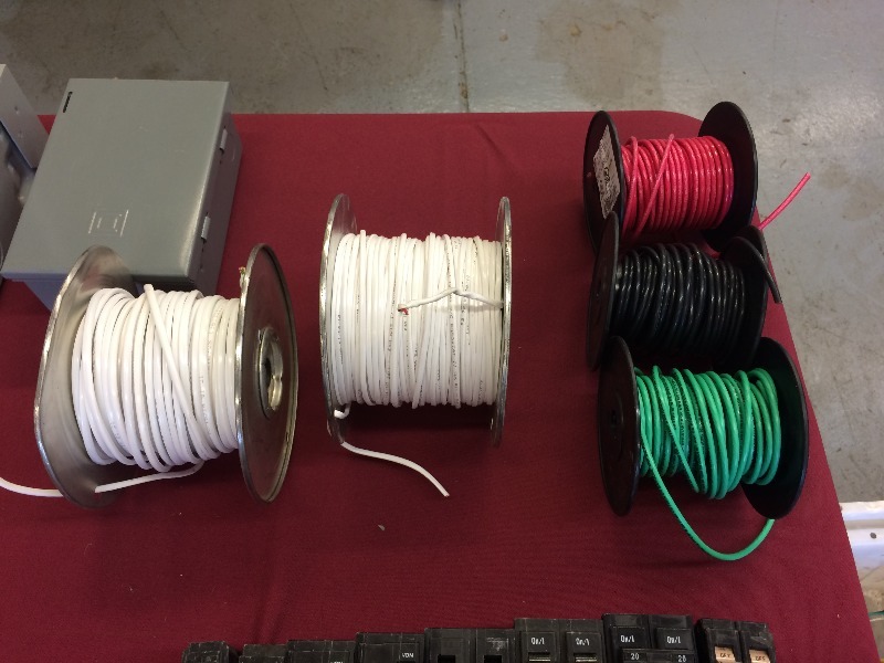 lot 101 image: AC Disconnects, Thermostat 2 & 5 wire, misc wire, new breakers  misc supplies