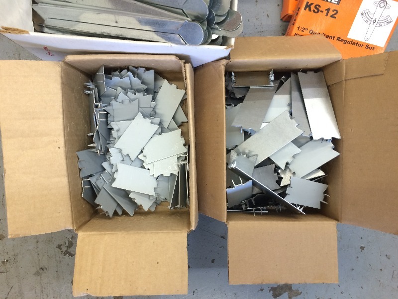 lot 108 image: Assorted Ductwork accessories - hangers, drives, damper hardware, metal plates