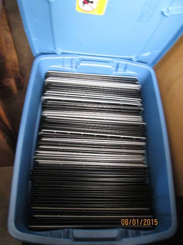 Plastic tote full of square section...