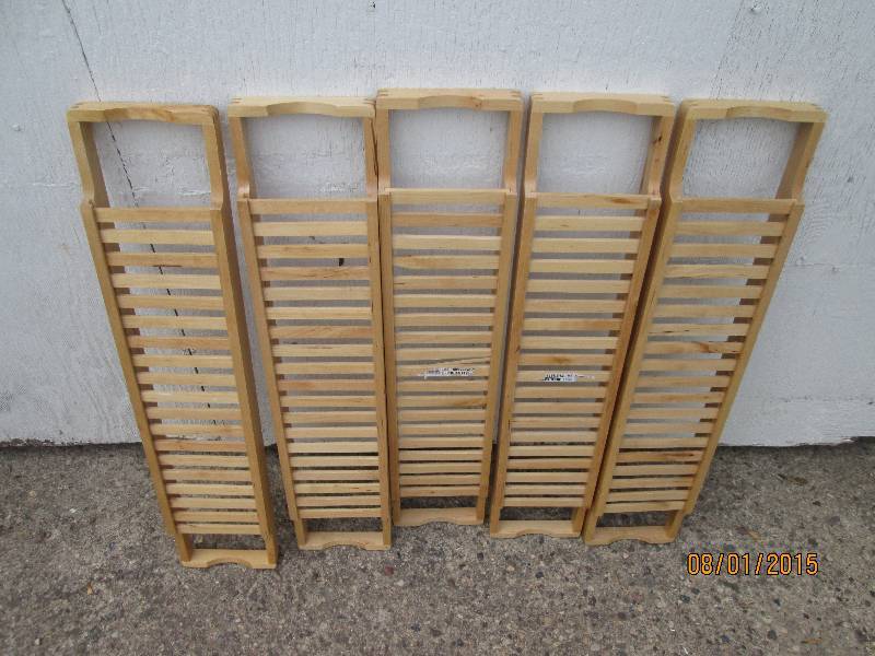 lot of wood display pieces, the fla...