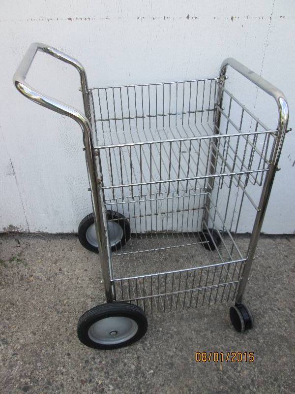 Sturdy metal cart on wheels...