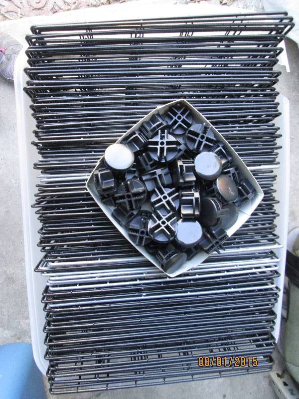 Plastic tote full of square section...