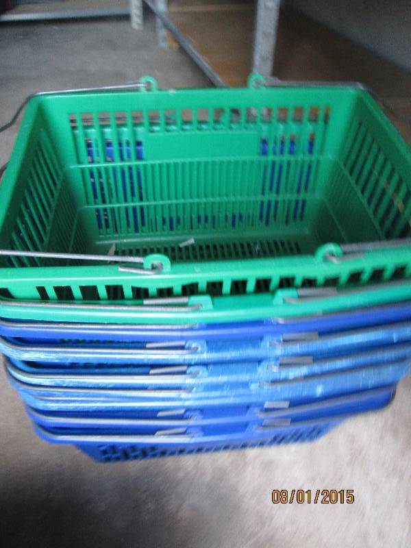 Plastic shopping baskets...
